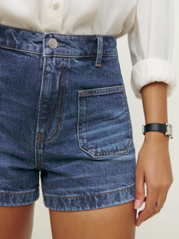 Alyssa Stretch High Rise 3.5"jean Shorts - Anguilla